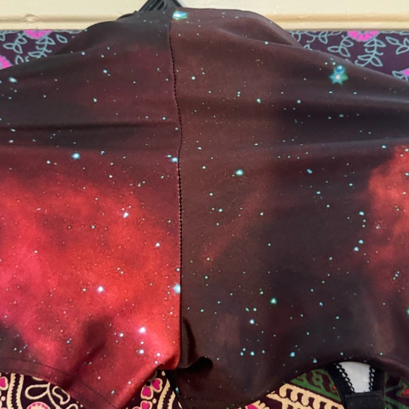 Galaxy Pink Suspender Leggings- Size Medium- Blackmilk Clothing - Picture 7 of 9